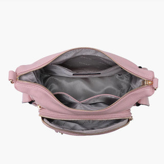 Jen & Co Nicole Multi Zip Crossbody Pale Pink M2677
