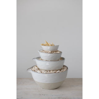 Stoneware Batter Bowls, Reactive Glaze