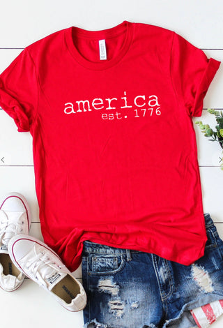 Kissed Apparel America est 1776 Patriotic Graphic Tee