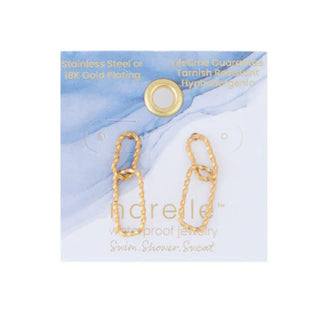 Howard's Narelle Waterproof Textured Oval Link Stud Earrings Gold
