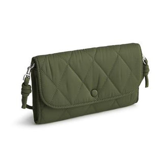 Vera Bradley Polyester Twill Wildwood Wallet Crossbody Bronze Green