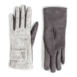 Coco & Carmen Marled Loop Belted Cuff Touchscreen Gloves Grey