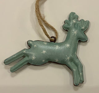 Metal Deer Ornament w/Print
