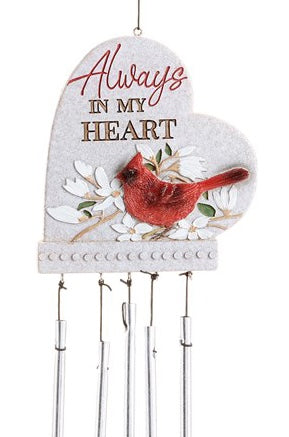 Cardinal Wind Chime w/Sentiment