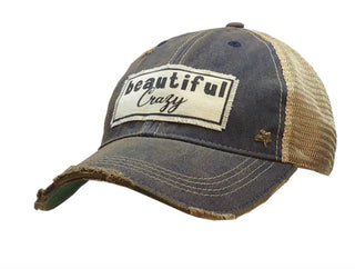 "Beautiful Crazy" Distressed Trucker Cap