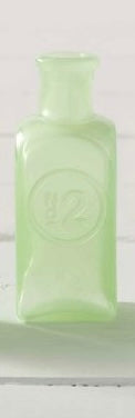 J.C. & Rollie Green Milk Glass Vase
