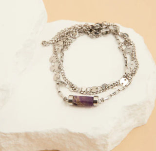 Howard's Narelle Waterproof Stone Bracelet Set Silver