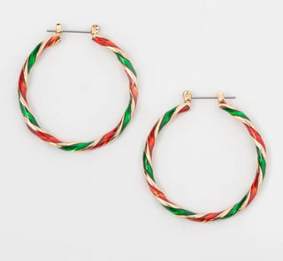 Howard's Gold Holiday Baguette Hoop Earrings