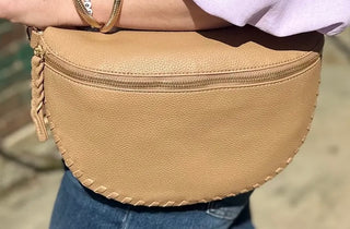 Jen & Co Janae Whipstitch Crossbody Taupe M2684
