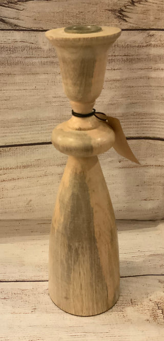 Creative Co-op Wood Taper Candle Holder Large