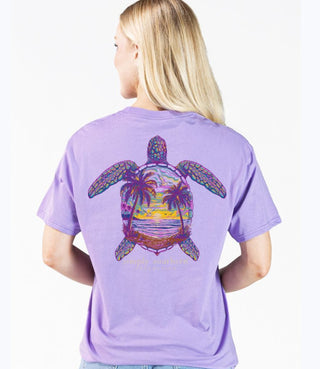 Simply Southern Short Sleeve Tee Night Turtle Grape