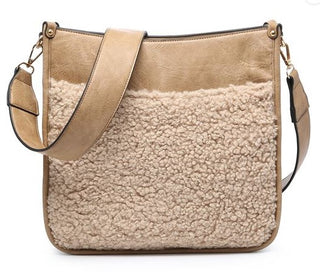 Jen & Co Chloe Teddy Crossbody Taupe M1977