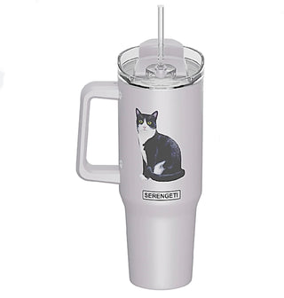 Serengeti Black & White Cat Ultimate Tumbler