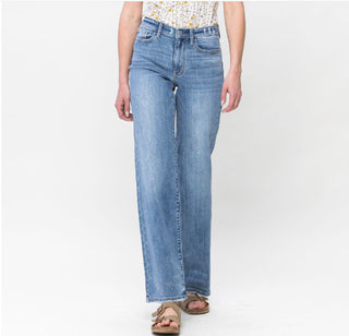 Judy Blue Mid Rise Vintage Wash Wide Leg 82514
