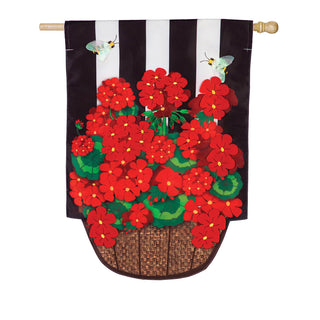 Geranium Basket Stripe Appliqué Standard Flag
