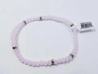My Fun Colors Mini Crystal Bracelet Shell Pink Silver Accent