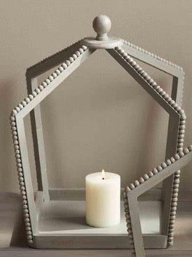 Mudpie Grey Beaded Lantern