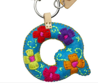 Consuela Felt Charm "Q" Blue