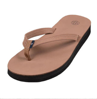 Simply Southern Leather Flip Flop Chestnut