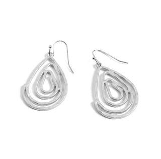 Whispers Swirl Teardrop Earrings Matte Silver WN004638