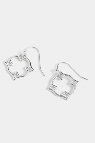 Whispers Pointed Circle Earrings Silver WN004772