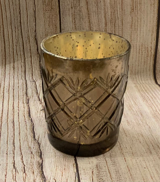 Taupe Mirrored Glass Votive Cup