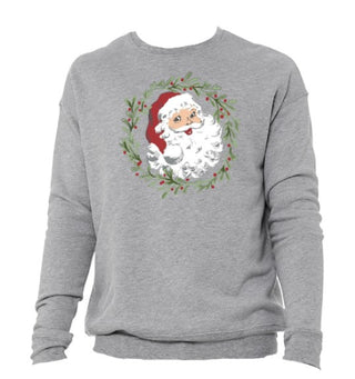 Jane Marie Santa in Wreath Crewneck Sweatshirt