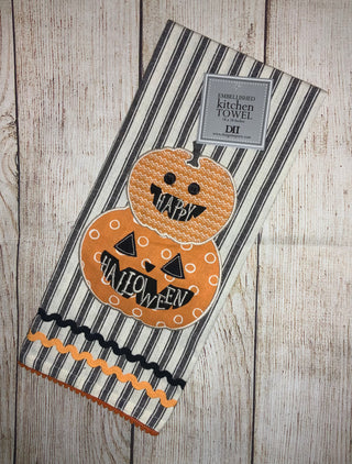 Pumpkin Stack Embellished Towel