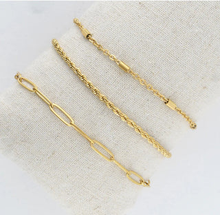 Howard's Narelle Waterproof Twisted Chain Bracelet Set Gold