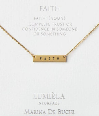 Faith Bar Pendant Necklace, 20"