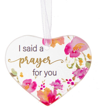 Glass Heart Ornament I Said a Prayer For You