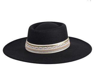 Jen & Co Blaze Beaded Hat Black