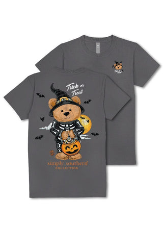Simply Southern Short Sleeve Tee Teddy Candy Washed Coal