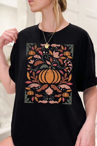 Kissed Apparel Fall Pumpkin Collage Oversized Graphic Tee