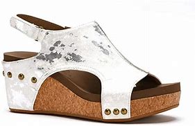 Corky's Carley Wedge Sandal White Metallic 7