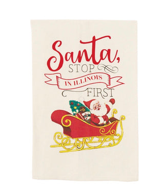 Mudpie Santa Stop Towel Illinois