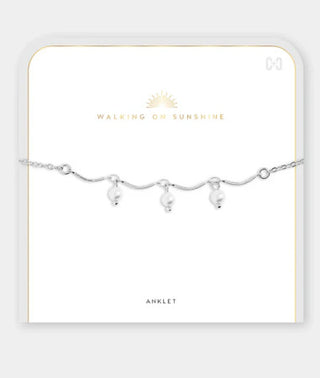 Coco & Carmen Kenza Anklet Pearl Scallop Silver