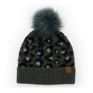 Britt's Knit Snow Leopard Pom Beanie