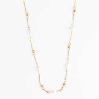 Howard's Narelle Waterproof Pearl and Bead Station Necklace Gold