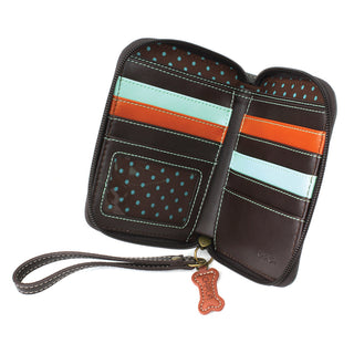 Chala Zip Around Wallet Pawprint Gray 839