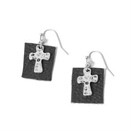 Whispers Cross w/Leather Earrings WN004243