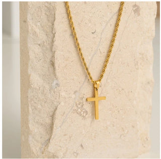 Howard's Narelle Waterproof Unisex Rope Chain Cross Necklace Gold