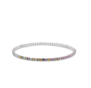 My Fun Colors Petite Crystal Tennis Bracelet Lavender Mix/Silver