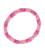 Simply Southern Bead Bangle Pink Silver Zig Zag