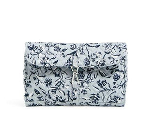 Vera Bradley Roll Up Tech Organizer Perennials Gray