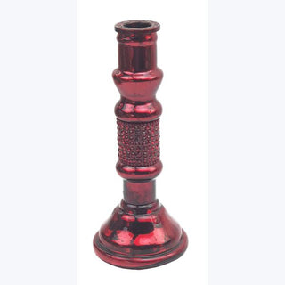 Red Mercury Glass Pillar Candlestick