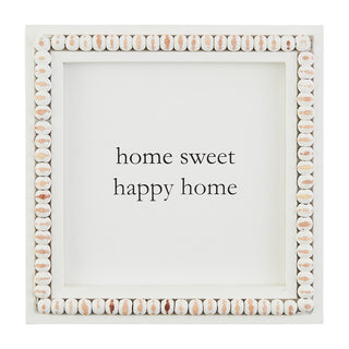 Home Beaded Square Plaque