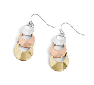 Whispers Tri-Metal Circle Dangle - Mixed Metal WN004217
