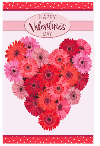 Floral Valentine’s Heart Applique’ Garden Flag