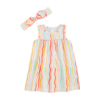 Mudpie Rainbow Dress & Headband Set